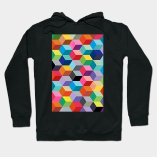 Geometric rainbow cubes Hoodie